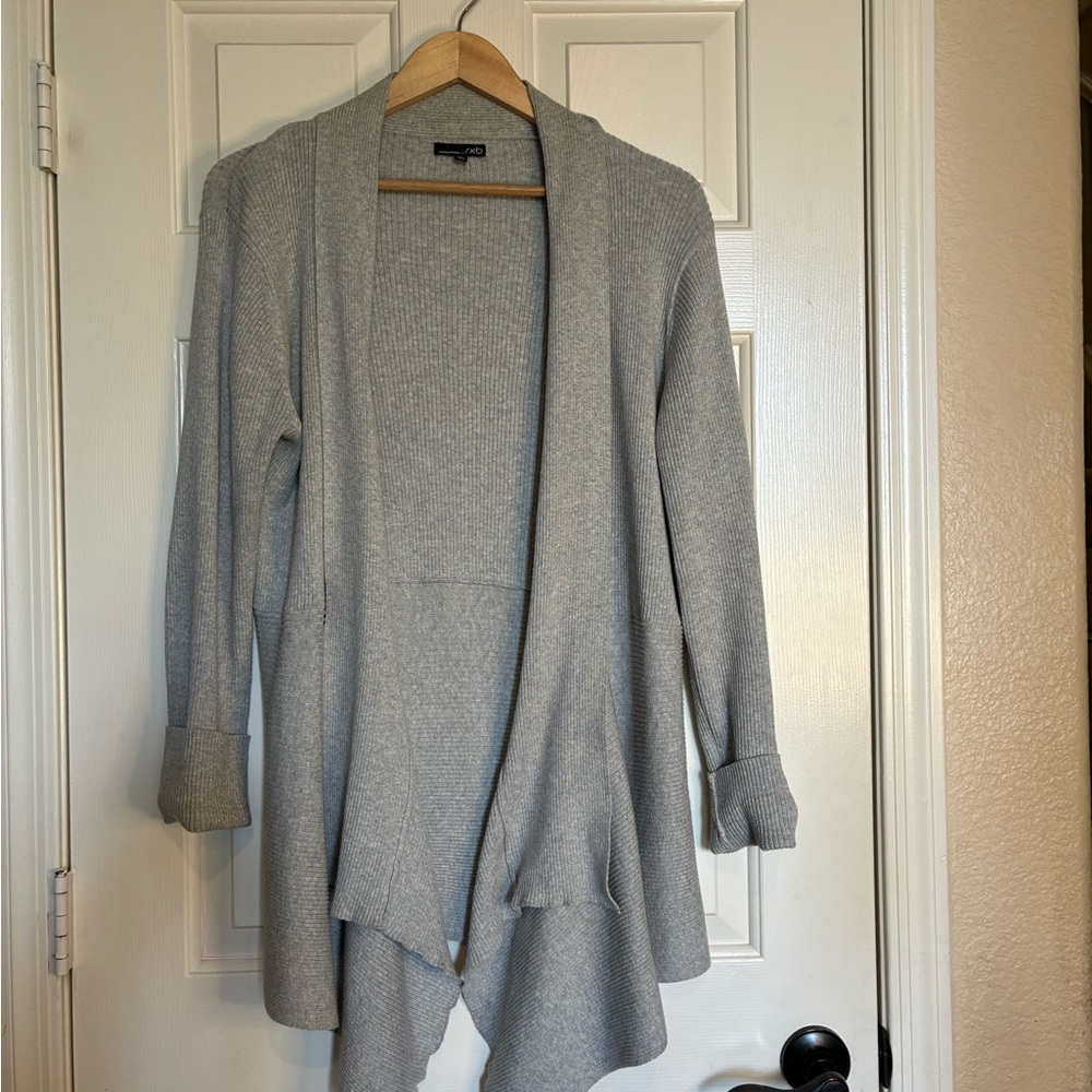 RXB Light Gray Open Front Cardigan